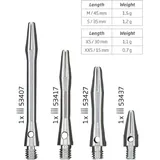 BULL'S Simplex Aluminium Shaft - extra short Silber