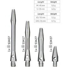 BULL'S Simplex Aluminium Shaft - extra short Silber
