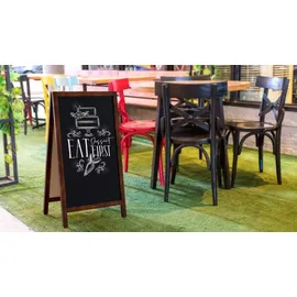 ALLboards Kundenstopper – lackierter Holzrahmen 78x44 cm - Schwarz/Braun