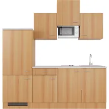 Flex-Well Küchenzeile Nano E-Geräte 210 cm buche nachbildung