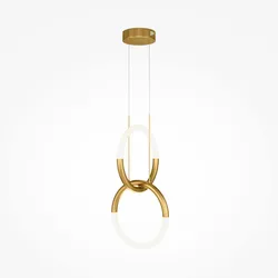 Pendellampe Pendelleuchte Hängelampe Hängeleuchte 2 Flammig Metallringe gold LED