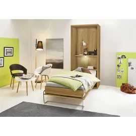 Priess Schrankbett PRIESS "Ancona", braun (eiche artisan), H:211cm, Schrankbetten, mit Regal und LED-Beleuchtung