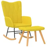 Maison Exclusive - Schaukelsessel Mit Hocker Senfgelb Stoff