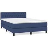 vidaXL Boxspringbett mit Matratze Blau 140x200 cm Stoff1399180