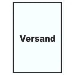 Versand Schild mit Text Lieferung shipping hochkant A0 Rückseite selbstklebend