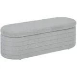 Bettbank, Stauraum, Teddy-Fleece, 116x41x40,5cm, Hellgrau