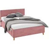 Meise Möbel meise.möbel Polsterbett Cool mit Lattenrost Cord Rosa Rose 140 x 200 cm