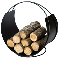 VASNER Situro S1 Kaminholzkorb Metall schwarz rund modern Brennholz Aufbewahrung Feuerholzkorb