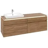 Villeroy & Boch Villeroy und Boch Legato Waschtischunterschrank B689L0RH 160x55x50cm, Waschtisch links, mit LED-Beleuchtung, Kansas Oak