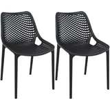 CLP Gartenstuhl Air 50 x 50 x 82 cm schwarz 2 St.