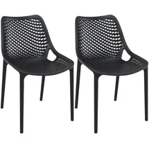 CLP Gartenstuhl Air 50 x 50 x 82 cm schwarz 2 St.