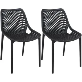 CLP Gartenstuhl Air 50 x 50 x 82 cm schwarz 2 St.