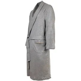 Boss Herren Bademantel - Robe, Morgenmantel, Baumwolle, Logo Grau 2XL