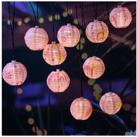 MARELIDA LED-Lichterkette LED Solar Deko Girlande 10 Lampions Garten Balkon Terrasse L:4,5m rosa, 10-flammig rosa