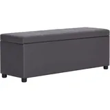 ZQQLVOO Bettbank Hocker mit Stauraum Flur Möbel Bank mit Staufach 116 cm Grau Kunstleder