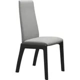 Polsterstuhl STRESSLESS "Laurel", grau (grau dinamica, schwarz), B:57cm H:105cm T:60cm, Microfaser DINAMICA (88% Polyester, 12% Polyurethan), Stühle, Polsterstuhl, High Back, Größe M, mit abgerundeten Beinen in Schwarz