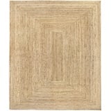 HAMID Jute Teppich, Alhambra Teppich Handgewebt 100% Naturfaser de Jute, Wohnzimmer, Schlafzimmer, Flurteppich, Farbe Natur (240x300cm)