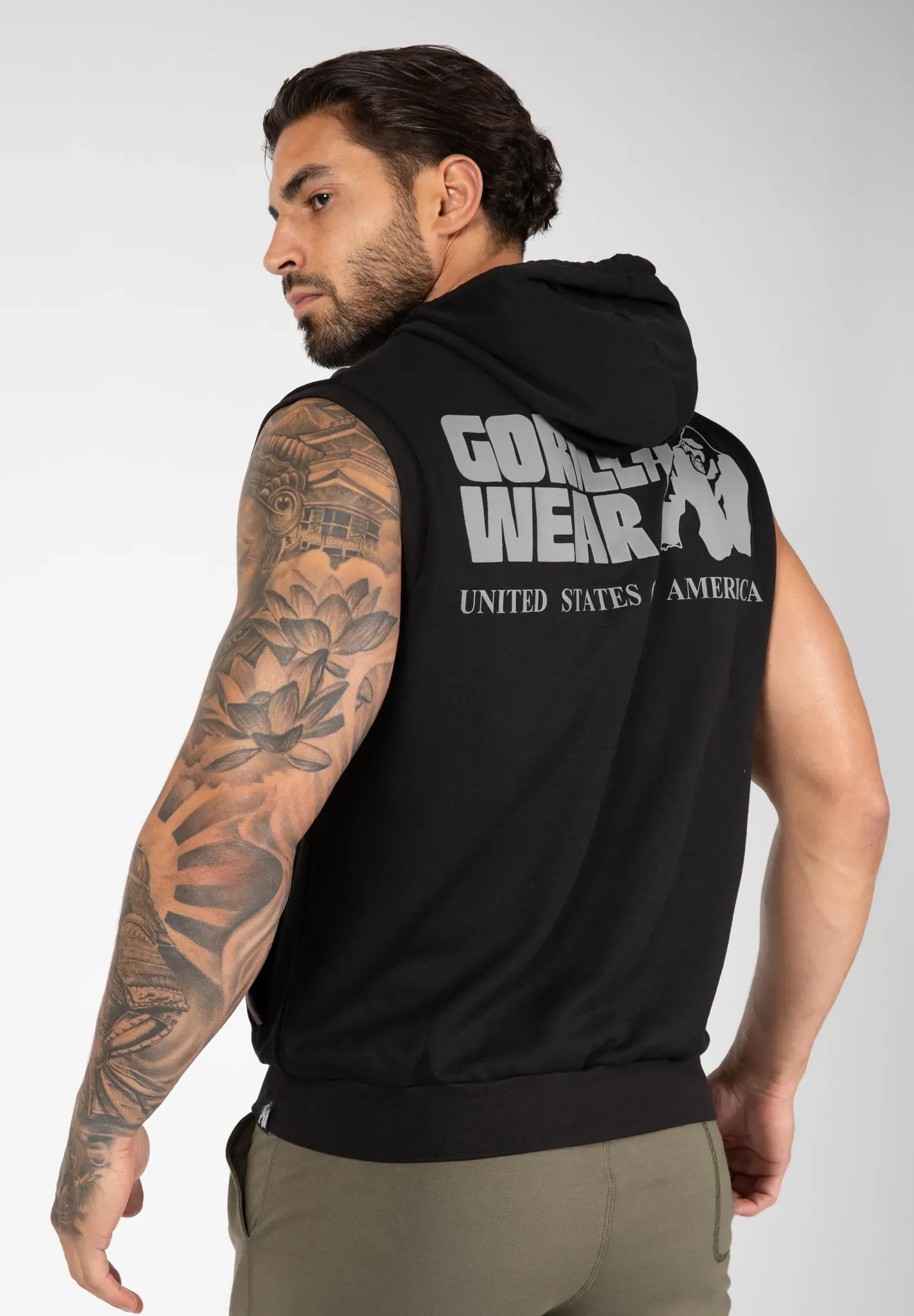 Springfield Ärmelloser Hoodie - Schwarz - S