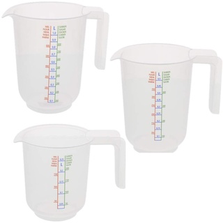 Messbecher 3er Set Kunststoff Meßkanne Meßbecher 3-teilig 1000 ml 500 ml 250 ml