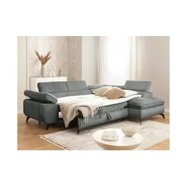 S-Style Eckcouch Cord 2-Sitzer Grau