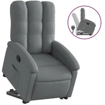 vidaXL Relaxsessel mit Aufstehhilfe Dunkelgrau Stoff