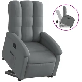 vidaXL Relaxsessel mit Aufstehhilfe Dunkelgrau Stoff