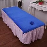 Highdi Massage Bettlaken mit Loch - Waschbare Massage Tischdecke Atmungsaktiv Bezug für SPA Massageliege Weiches Beauty Betttisch-Bezug (Blau,100x200cm)