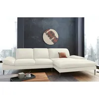 W.SCHILLIG Ecksofa enjoy&MORE, Designsofa, bequem, zeitlos und elegant, L-Form, Sitztiefenverstellung, Füße schwarz pulverbeschichtet, Breite 340 cm weiß