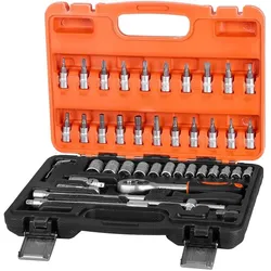 PROREGAL Werkzeugset BIG, 46 Teile, 1/4 ", Werkzeug, Werkzeugkoffer, Werkzeugkasten, Werkzeugsatz