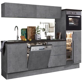 OPTIFIT Küchenzeile Tara, ohne E-Geräte, mit Vollauszug und Soft-Close-Funktion, Breite 240 cm grau