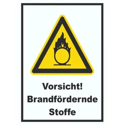 Vorsicht Brandfördernde Stoffe Schild A3 (297x420mm)