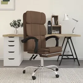 vidaXL Bürostuhl mit Liegefunktion Stoff Braun