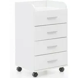 FineBuy Rollcontainer 40 x 33 x 70,5 cm Weiß