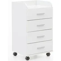 FineBuy Rollcontainer 40 x 33 x 70,5 cm Weiß