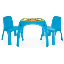 pilsan Stabile Kindersitzgruppe blau, 1x großer Tischöberfläche, Tiermotive und 2xKinderstühle
