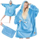 Kesser KESSER® Hoodie Decke Kuscheldecke mit Ärmeln Deckenpullover Vielseitig Tragbare Decke zum Anziehen für Damen & Herren, Sweatshirt Warm Kuschelpullover Erwachsene weich Ärmeldecke Oversize