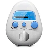 Ahlsen Duschradio, Tragbares Am/fm-duschradio, Wasserdichtes Hänge-duschradio, Lautstärke Einstellbar, Batteriebetriebenes Duschradio Für Bad, Küche Und Outdoor