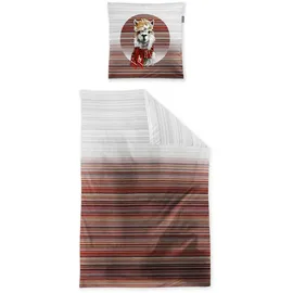 IRISETTE Zobel 8556 rot Biber 140 x 200 cm + 70 x 90 cm