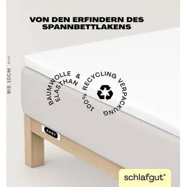 schlafgut Easy Spannbettlaken für Topper Jersey Elasthan 120 x 200 - 130 x 220 cm full white