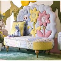 Casa Padrino Kindersofa Luxus Kindersofa Sonnenblumen Bunt - Kinderzimmer Sofa - Kinderzimmer Möbel - Erstklassische Qualität - Made in Italy