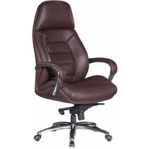 AMSTYLE Chefsessel Echt Leder Braun