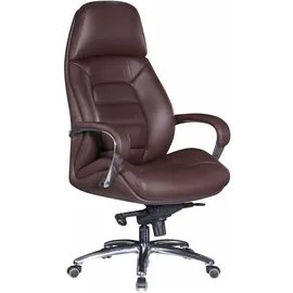 AMSTYLE Chefsessel Echt Leder Braun