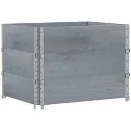 vidaXL Paletten Aufsatzrahmen 80 x 60 x 0 cm Grau