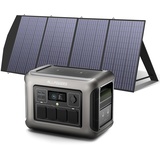 ALLPOWERS R1500 Tragbare Powerstation mit 200W Solarpanel, 1152Wh LiFePO4 Batterie mit 1800W AC Ausgang Solargenerator, 43dB Leise Betrieb Mobile Notstromversorgung für Garten Reise Camping Wohnmobil