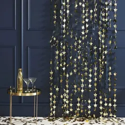 Goldene Sternen-Wandbehang 2m