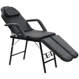 vidaXL Tragbarer Kosmetikstuhl Kunstleder 185x78x76 cm Schwarz