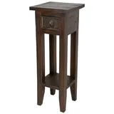 Buri Holz Beistelltisch mit Schublade Mahagoni braun kolonial Nachttisch Dekotisch