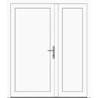 Kunststoff Nebeneingangstür nach Maß "DIANA-M" 70 mm asymmetrisch Weiß RAL 9016 beidseitig innen öffnend DIN rechts