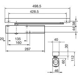 Türschließer TS 5000E, EN 2-6, 1-flg. Gleitschiene, silber