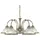 Searchlight American Diner 5-flg. E27 60 cm geripptes Glas antikmessing